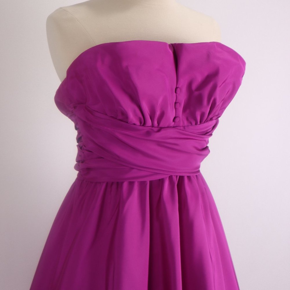 ❄️ Vtg Mike Benet Purple Long Ballroom Princess Dress Gown Party Wedding Formal